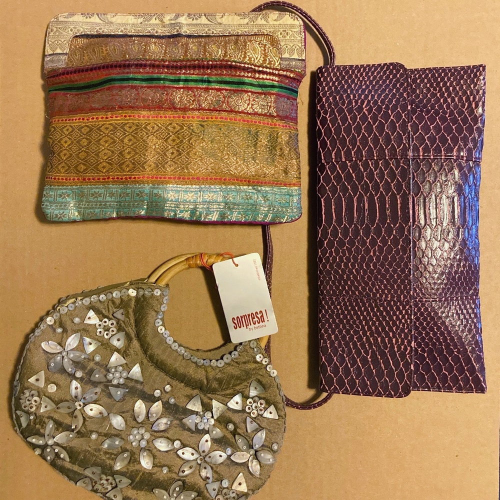 Small Bag Bundle - 3 women's handbags Jessica McClintock, Sorpresa! by Bettina